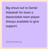 Client review - Big shoutout